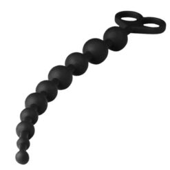 chapelet anal 10 boules en silicone noir