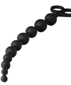 chapelet anal 10 boules en silicone noir