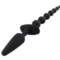 plug chapelet anal en silicone noir