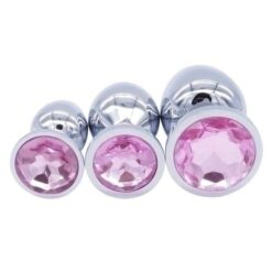 coffret de 3 plugs anal en acier avec diamètre et taille différente