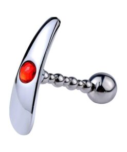 plug anal boule inox bijou rouge