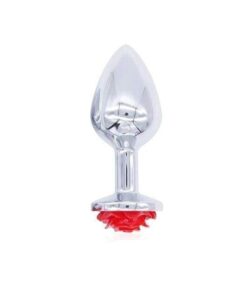 Plug Anal Fleur Rouge Metal