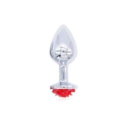 Plug Anal acier Fleur Rouge