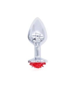 Plug Anal acier Fleur Rouge