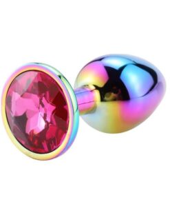 Plug Anal Métal Arc-en-Ciel Bijou Fushia