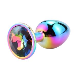 Plug Anal Métal Arc-en-Ciel Bijou Multicolore