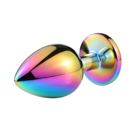 Plug Anal metal acier Arc-en-Ciel Bijou Multicolore