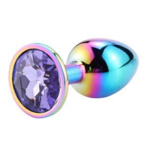 Plug Anal Métal Arc-en-Ciel Bijou Violet Pourpre