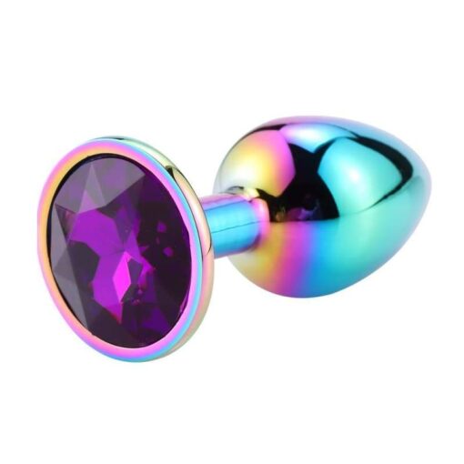 Plug Anal Métal Arc-en-Ciel Bijou Violet