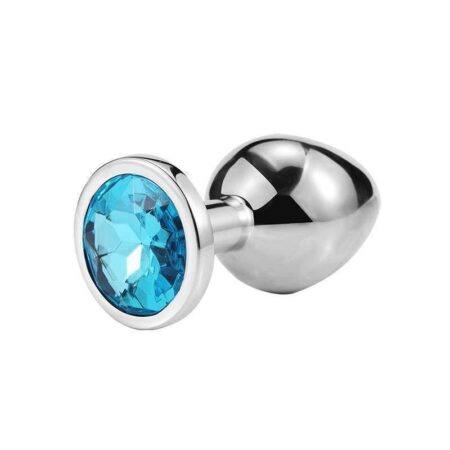 plug anal métal diamant bijou bleu