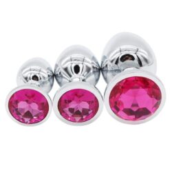 plug anal acier bijou fushia