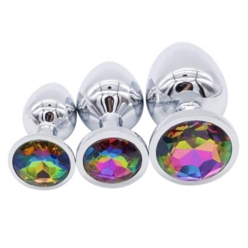 plug anal metal bijou multicolore