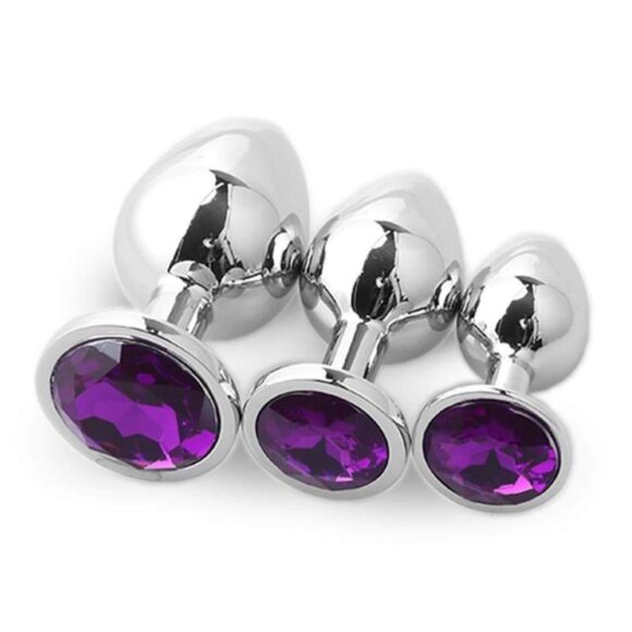 plug anal en acier diamant violet