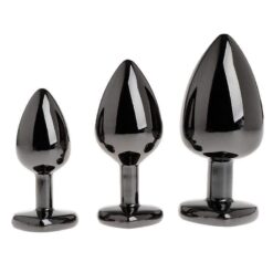 plug anal acier noir trois tailles