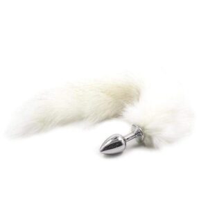 plug anal queue de chat blanche
