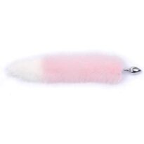 plug anal queue de renard rose et blanc