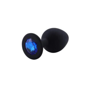 Plug Anal Silicone Noir Diamant Bleu