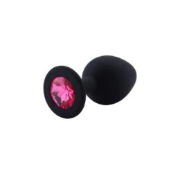 Plug Anal Silicone Noir Diamant Rose