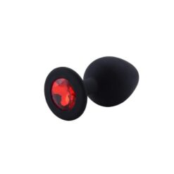 Plug Anal Silicone Noir Diamant Rouge