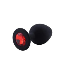 Plug Anal Silicone Noir Diamant Rouge