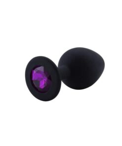 Plug Anal Silicone Noir Diamant Violet