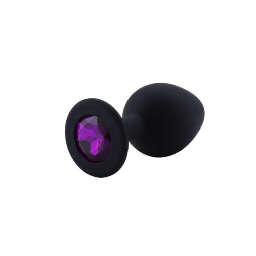 Plug Anal Silicone Noir Diamant Violet