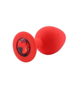 Plug Anal Silicone Rouge Diamant Rouge