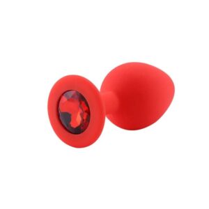 Plug Anal Silicone Rouge Diamant Rouge