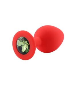 Plug Anal Silicone Rouge Diamant Vert