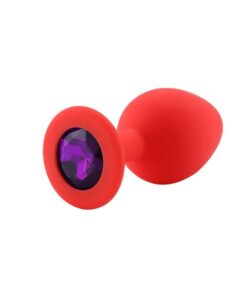 Plug Anal Silicone Rouge Diamant Violet