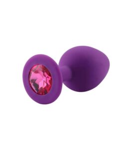 Plug Anal Silicone Violet Diamant Rose