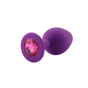 Plug Anal Silicone Violet Diamant Rose