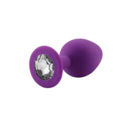 Plug Anal Silicone Violet Diamant Blanc