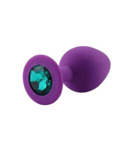 Plug Anal Silicone Violet Diamant Turquoise