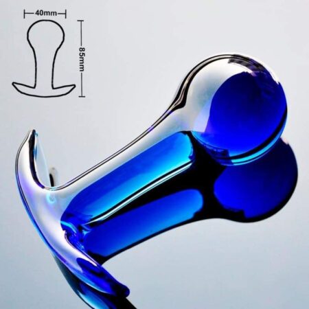 plug anal verre boule bleu