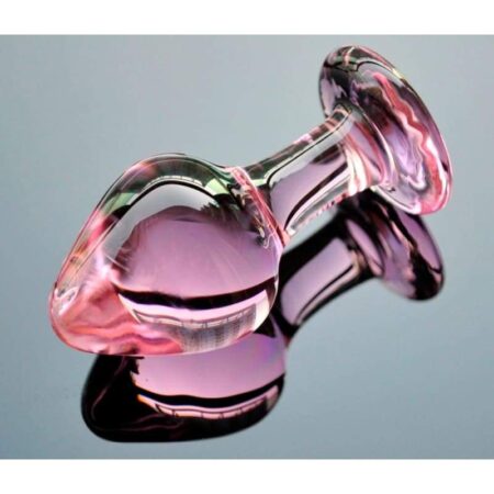 plug anal en verre fraise rose
