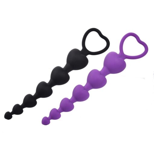 Chapelet Anal cœur en silicone