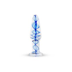 Plug Anal en Verre Mr Spirale Bleu