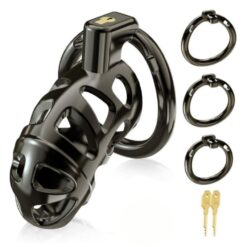 Cage de Chasteté Métal Noir Top Locked