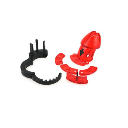 Cage de Chastete plastique Rouge Ajustable