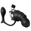 Cage de Chasteté Plug Anal Silicone Noir