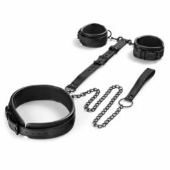 Coffret Bondage Collier et Menotte Noir