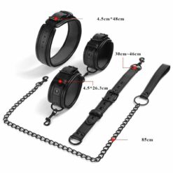 Coffret Bondage Collier et Menotte Noir