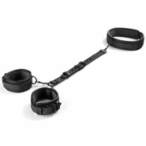 Coffret Bondage Collier et Menotte Noir