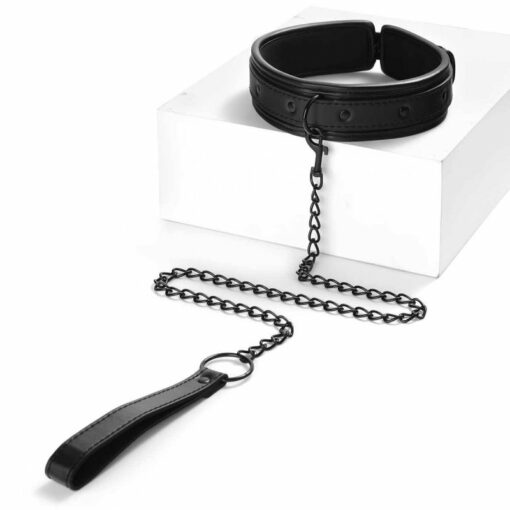 Coffret Bondage Collier et Menotte Noir