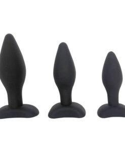 Coffret Training Anal 3 Pièces Silicone Noir