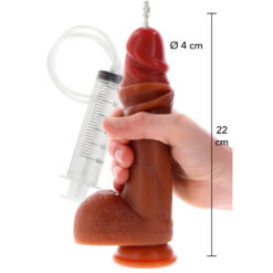 Dildo Éjaculateur Silicone Marron