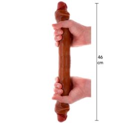 Double Gode Réaliste Marron 46x4,5cm