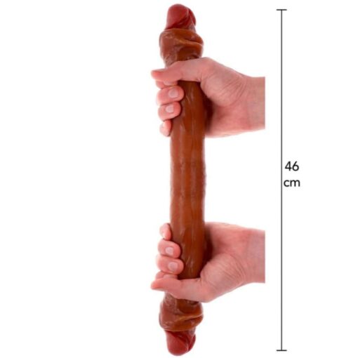 Double Gode Réaliste Marron 46x4,5cm