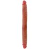 Double gode réaliste en silicone 46 cm avec prépuce mobile et texture peau naturelle